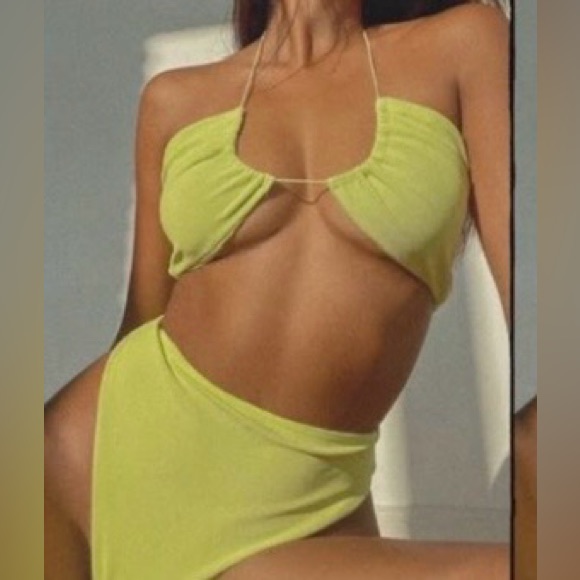 Vacancy Shallows & Sundance Neon Lime Bikini Nwts Sz 6